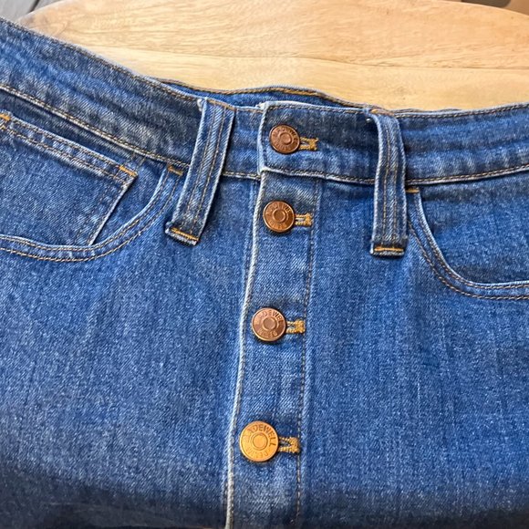 Madewell Denim Button Front Mini Skirt - 26 waist - Picture 4 of 7
